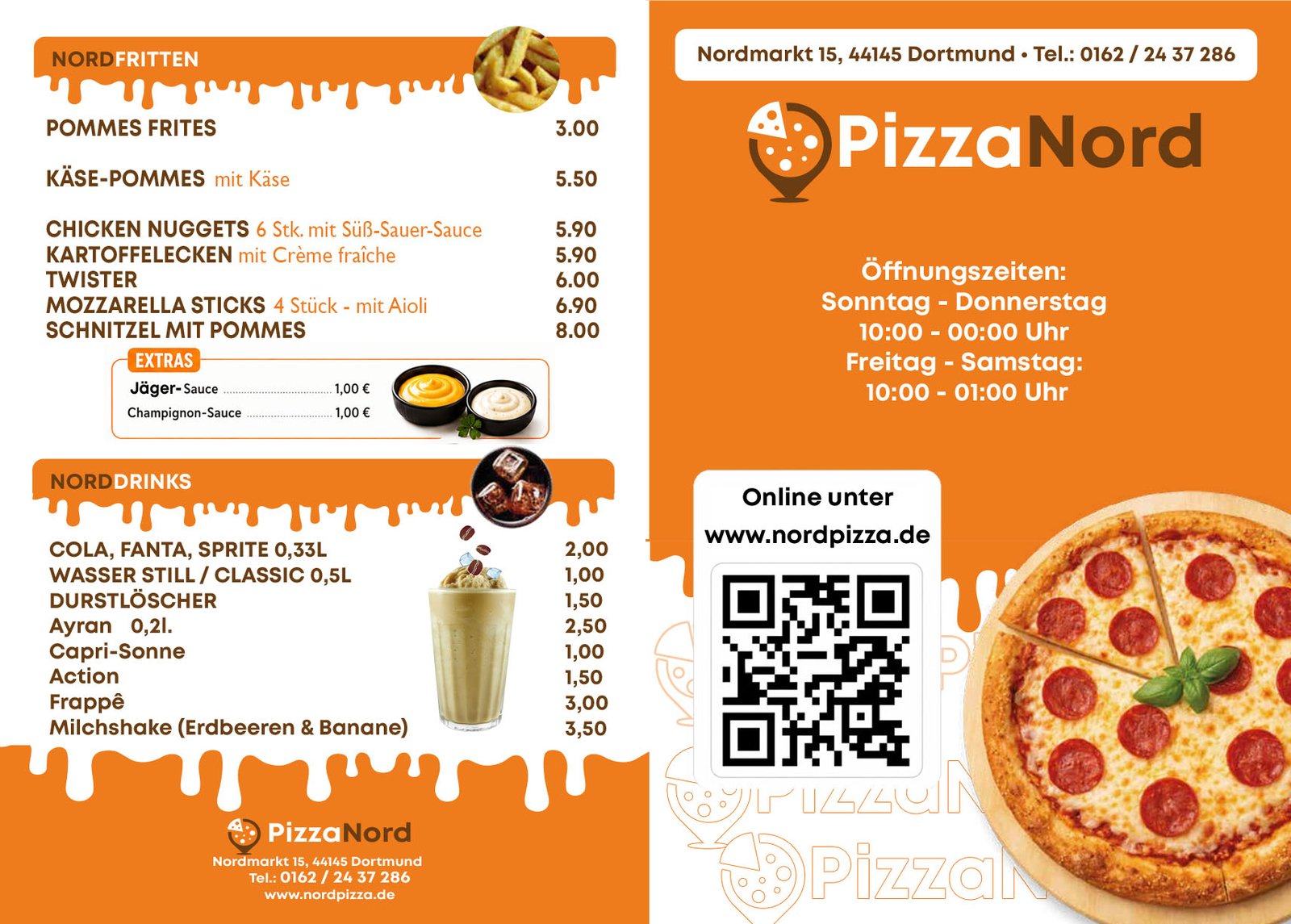 PizzaNord Flyer Außenseite